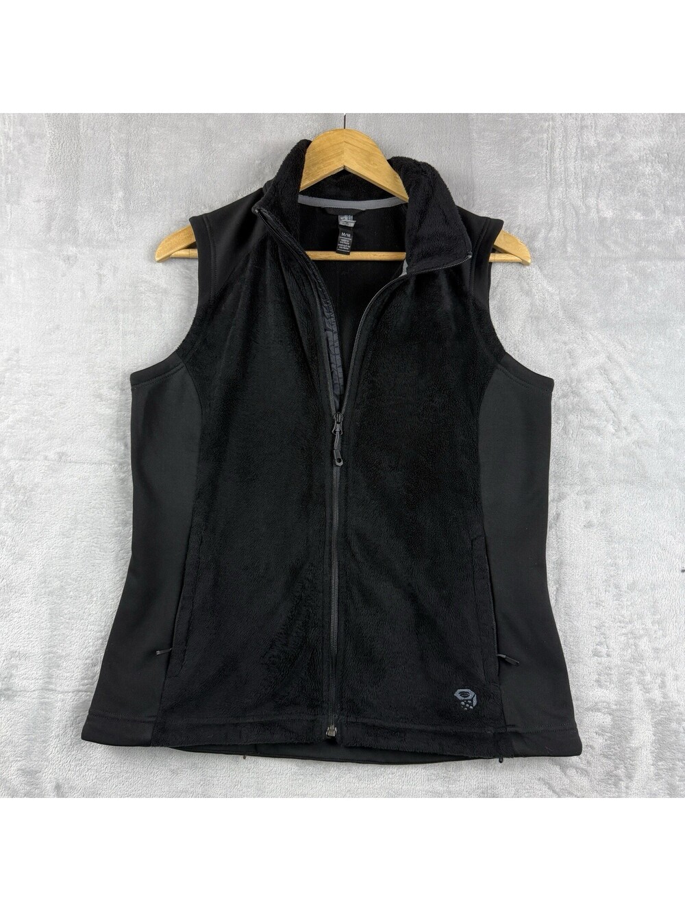 Mountain Hardwear Women’s M Black Full Zip High Loft Fleece Softshell Vest Flex